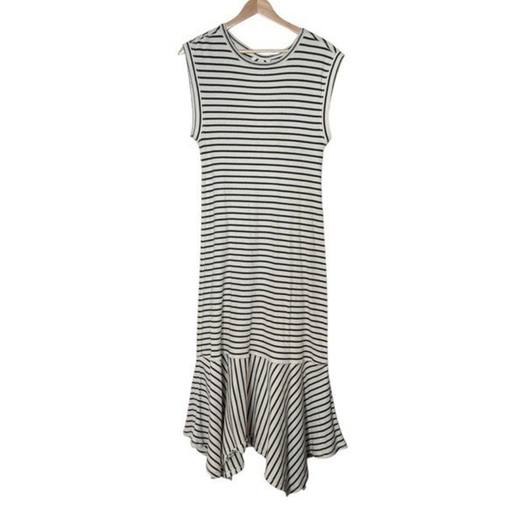 Anthropologie Black and White Asymmetrical Dress